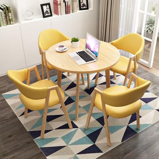 中伟 ZHONGWEI 洽谈桌椅组合接待桌椅小圆桌子简约休闲餐桌椅1桌4椅 商品图1