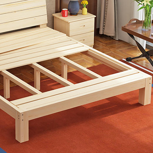 欧宝美木单人床双人床公寓床实木床1.2米宽 商品图5