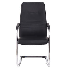 【会员价：442.77】奈高办公家具电脑椅职员椅会议椅皮质弓形椅会客椅黑色