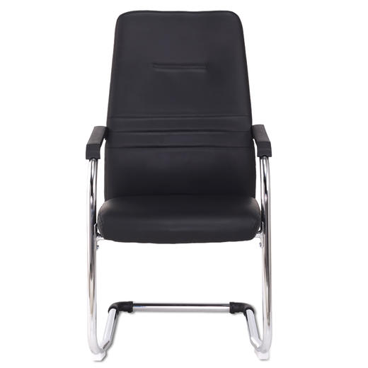 【会员价：442.77】奈高办公家具电脑椅职员椅会议椅皮质弓形椅会客椅黑色 商品图0