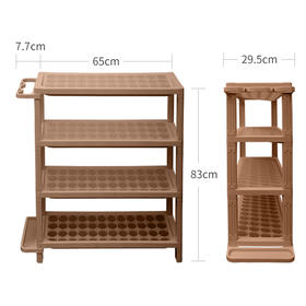 旺家星鞋架 多层简易防尘鞋架小子 多功能鞋柜现代简约 咖啡
