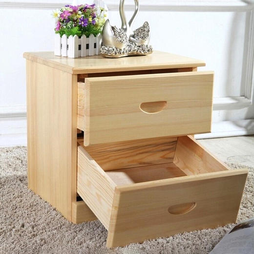 【会员价：390.26】中伟经济型床头柜简约现代简易储物柜组装实木迷你卧室床边储物柜450*450*350 商品图1