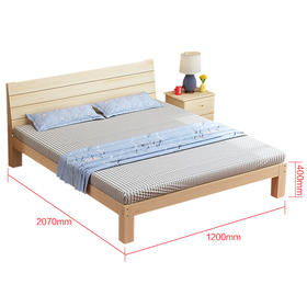 欧宝美木单人床双人床公寓床实木床1.2米宽