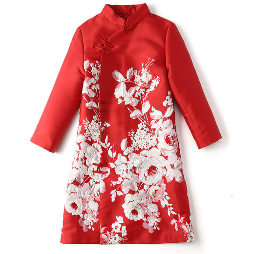 AYK-190501民国风复古立领提花刺绣旗袍连衣裙 商品图4