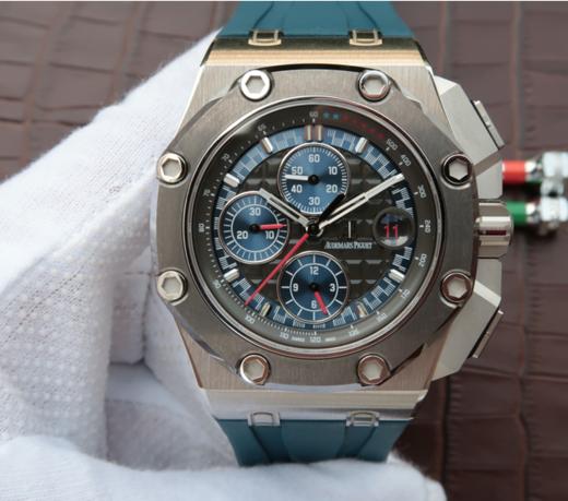 JF爱彼26568，车神舒马赫限量版！皇家橡树12秒 版本！3126机！透底，前后蓝宝石！钛金属表壳！钛陶瓷圈口！44MM。 ！全功能男士手表 商品图5