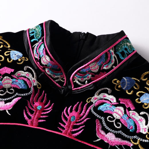 AYK-180723秋季立领九分袖连衣裙重工刺绣连衣裙 商品图3