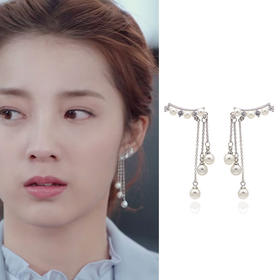 RN-B617外星女生柴小七仿珍珠流苏耳钉