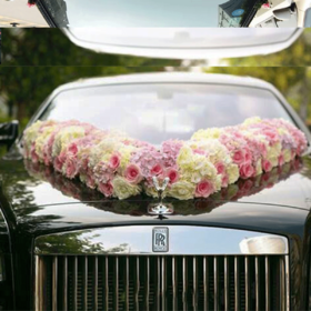 粉色系大气V型婚车