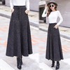 XTH-复古条纹长裙高腰大摆A字裙 商品缩略图0