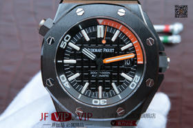 W0022N2950。爱彼15707。碳纤维+钛合金！实测高强度防水200米！进口9015改正品3120机！原装潜水硅胶表带！足够乱真