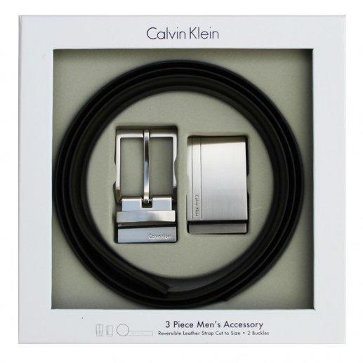 CALVIN KLEIN/CK卡文克莱男式均码黑/棕色3.5CM宽双面双头可调节皮带礼盒 腰带 74384-BBWJPY带授权招加盟代理 商品图0