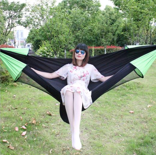 【帐篷】落伞布自动速开帐篷型户外野营蚊帐吊床防蚊吊床带撑杆蚊帐 商品图2