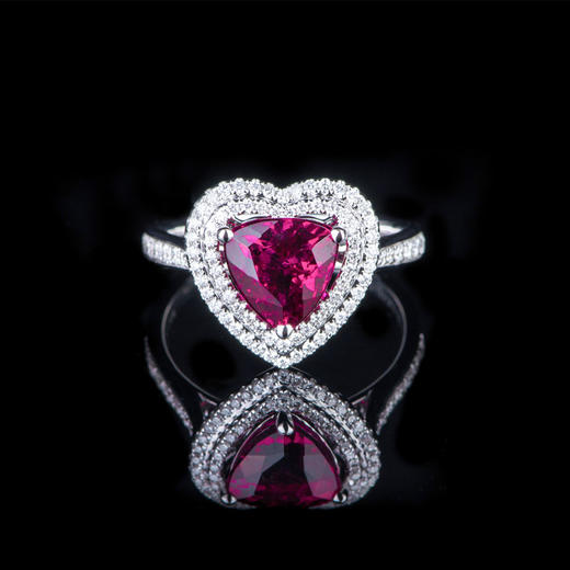 18K金巴西碧玺爱心桃心戒指 商品图0