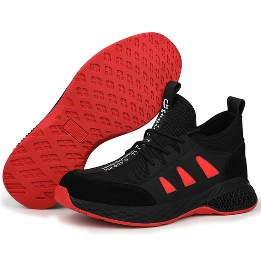 劳保鞋男透气钢包头防砸防刺耐磨橡胶底舒适防臭安全工作鞋 商品图2