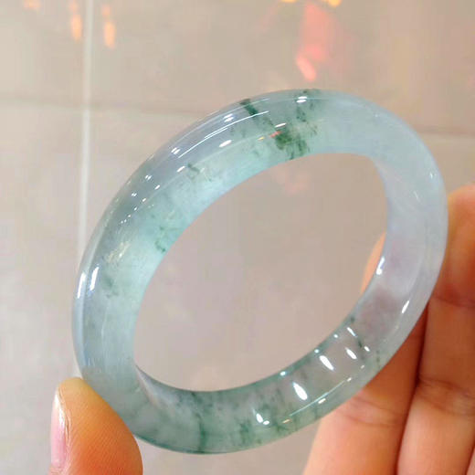 YYS-缅甸冰种飘花翡翠手镯圆条老坑a晴水贵妃玉镯 商品图1