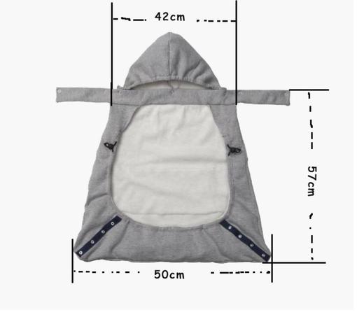 【婴儿用品】。婴儿背带腰凳保暖披风 灰黑2色挡风披毯绒斗篷加厚绒布婴儿抱毯 商品图3