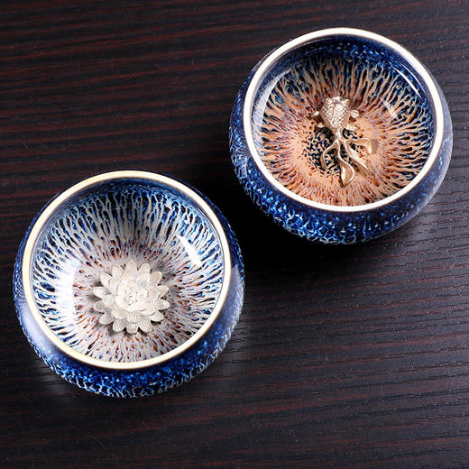 景德镇天目釉建盏茶杯 窑变陶瓷居家日用品茗杯主人杯功夫茶具单杯 商品图0