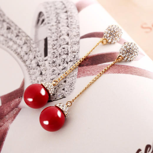 RN-B1845宋慧乔红色珍珠耳环 商品图2