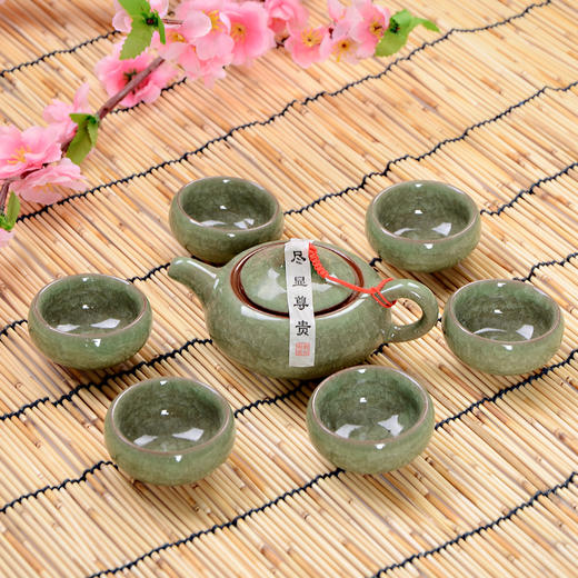 整套一壶六杯冰裂茶具套装居家日用商务礼品餐饮用具冰裂茶具 商品图2