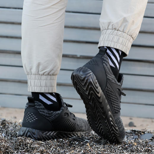 劳保鞋男透气钢包头防砸防刺耐磨橡胶底舒适防臭安全工作鞋 商品图2