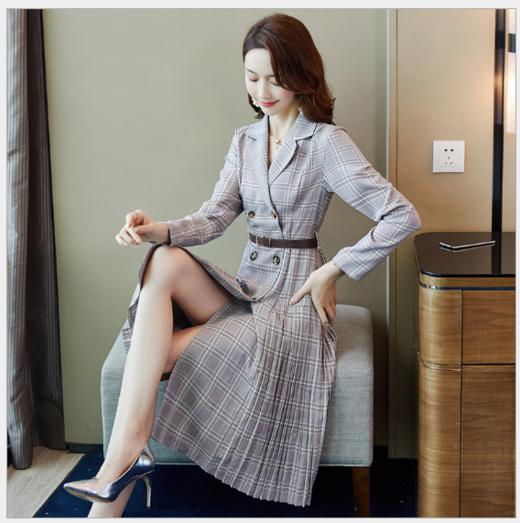 HTGT-321-8838-9613格子西装连衣裙 商品图1
