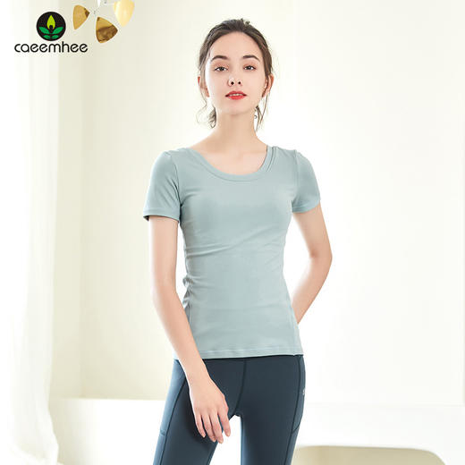 【断码捡漏】卡益短袖上衣KN03122裸感瑜伽服健身服 商品图2