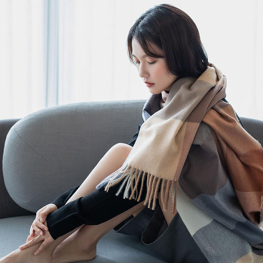 【加厚英伦格子围巾】新款秋冬加厚保暖仿羊绒大格子围巾 披肩英伦帅气围脖 商品图2