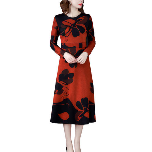 ZY-YD582秋季新款圆领长袖连衣裙 商品图4