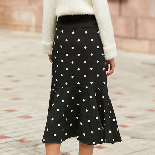 欧芮儿新款不规则黑色波点半身裙女 商品图2