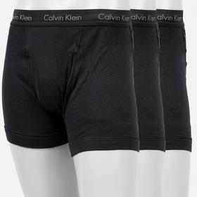 Calvin Klein/CK男式平角裤3条装黑色纯棉 NU3019-001JPY带授权招加盟代理