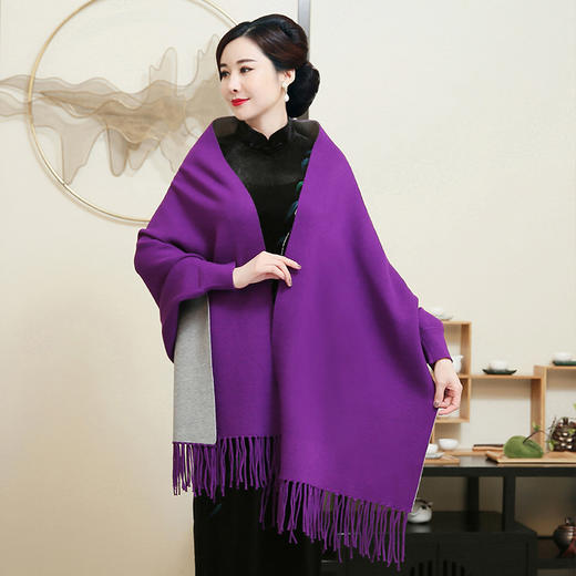 上海旗袍厂qqx羊绒面料披肩秋冬新款改良旗袍披肩2019羊绒面料复古