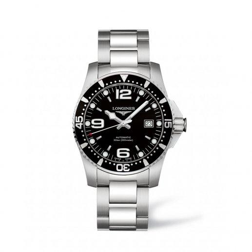 浪琴hydroconquest系列41mm表盘黑色表盘不锈钢外壳不锈钢