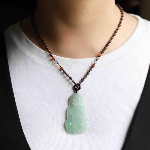 冰种淡晴水飘阳绿翡翠大观音 商品图9