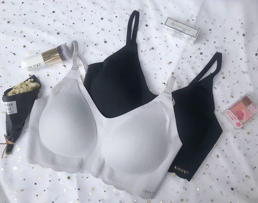 kissy无痕内衣铂金版kissy文胸乳胶垫限量款无钢圈蕾丝蚕丝kiss拍完