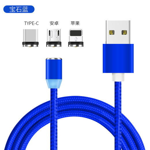 【三合一磁吸数据线】适用苹果Type-c安卓手机充电线磁铁360度盲吸数码配件 商品图2