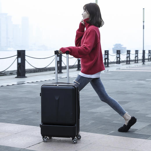 YF-758前置开口拉链拉杆箱ABS行李箱 商品图1