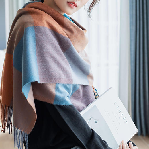 【加厚英伦格子围巾】新款秋冬加厚保暖仿羊绒大格子围巾 披肩英伦帅气围脖 商品图0