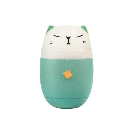 【宫里陶瓷杯】猫都督 茶水分离陶瓷杯  商品图0