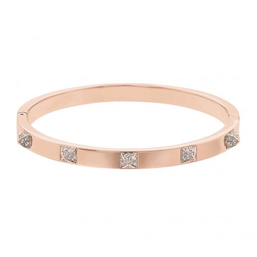 Swarovski/施华洛世奇Tactic Thin中号透明水晶玫瑰金镶碎钻手镯 手环 5098368JPY带授权招加盟代理