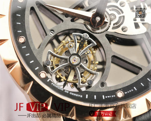 JB罗杰杜彼王者系列玫瑰金壳RDDBEX0392（白壳RDDBEX0393），真的镂空陀飞轮腕表。 商品图8