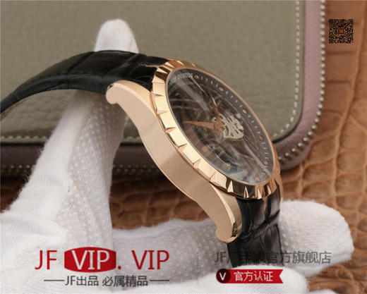 JB罗杰杜彼王者系列玫瑰金壳RDDBEX0392（白壳RDDBEX0393），真的镂空陀飞轮腕表。 商品图9