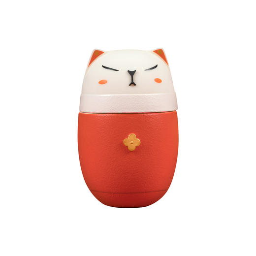 【宫里陶瓷杯】猫都督 茶水分离陶瓷杯  商品图1