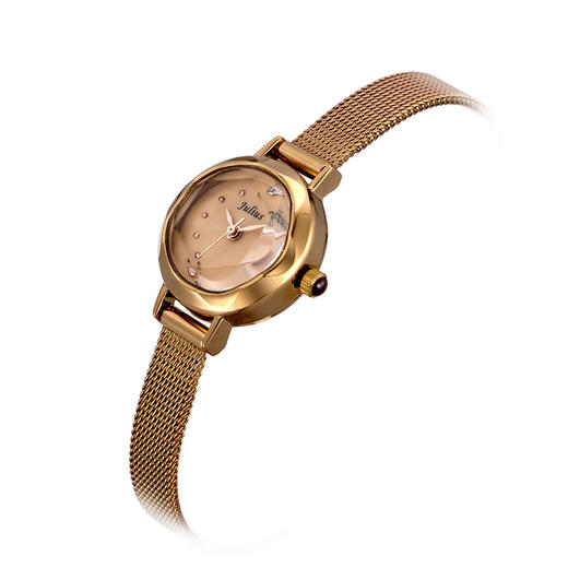 聚利时（Julius）手表心动系列钢化玻璃镜面进口机芯手链石英防水女士手表棕色JA-482I 商品图0