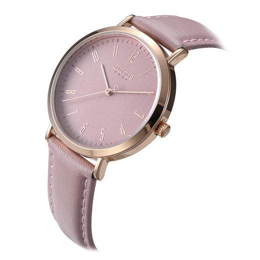 聚利时（Julius）手表女心动系列时尚韩版学生女生休闲大表盘石英防水女士手表粉色JA-1017D 商品图4