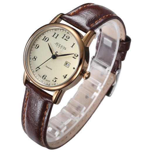 聚利时(Julius)手表女韩版时尚英伦系列复古学生防水石英表女士手表咖色JA-508LC 商品图2