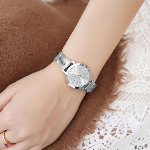 聚利时(Julius)手表时尚系列金属网带学生女士石英防水手表女白色JA-732A 商品图1