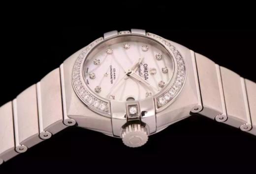 V6欧米茄星座123.10.27.20.55.002机械女士手表，精钢镀18k表链表壳，搭载定制版8520全自动机械机芯，尺寸：27*13毫米，女士，精钢表带，透底 商品图2