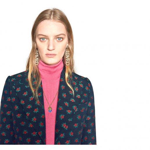 GUCCI/古驰女式lion head金色+蓝色镶施华洛世奇蓝宝做旧狮子头项链 吊坠 YBB21416900200UJPY带授权招加盟代理 商品图2