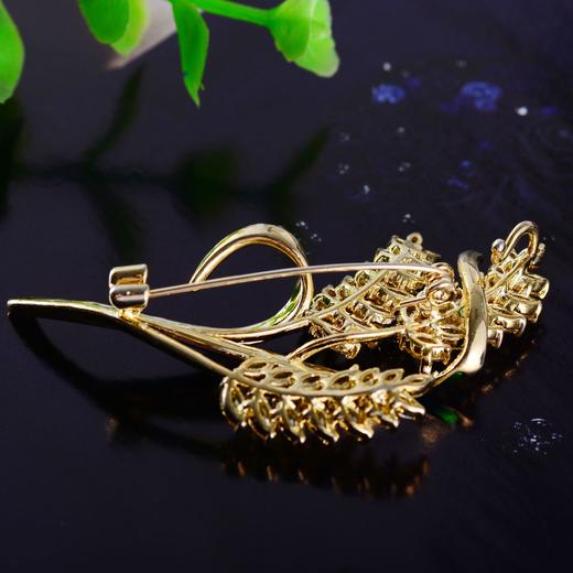 AM-XR03958F韩版爆款锆石胸花珐琅金色麦穗胸针 商品图1