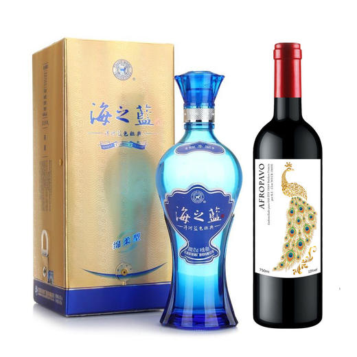 42°洋河海之蓝480ml/1瓶+西班牙金雀干红葡萄酒/1瓶 组合装 商品图0